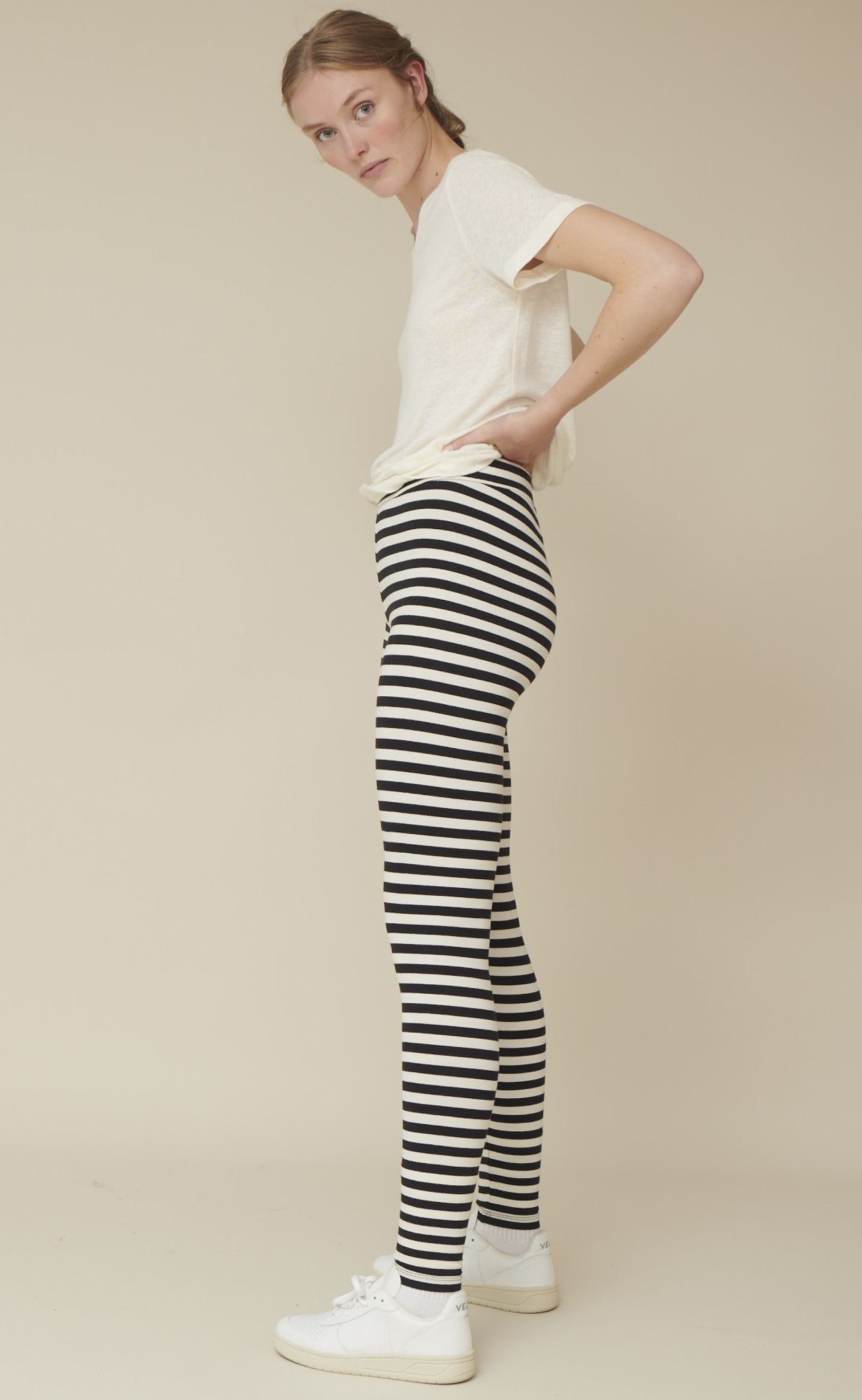 Basic Apparel Leggings - Elba - Black / Off White