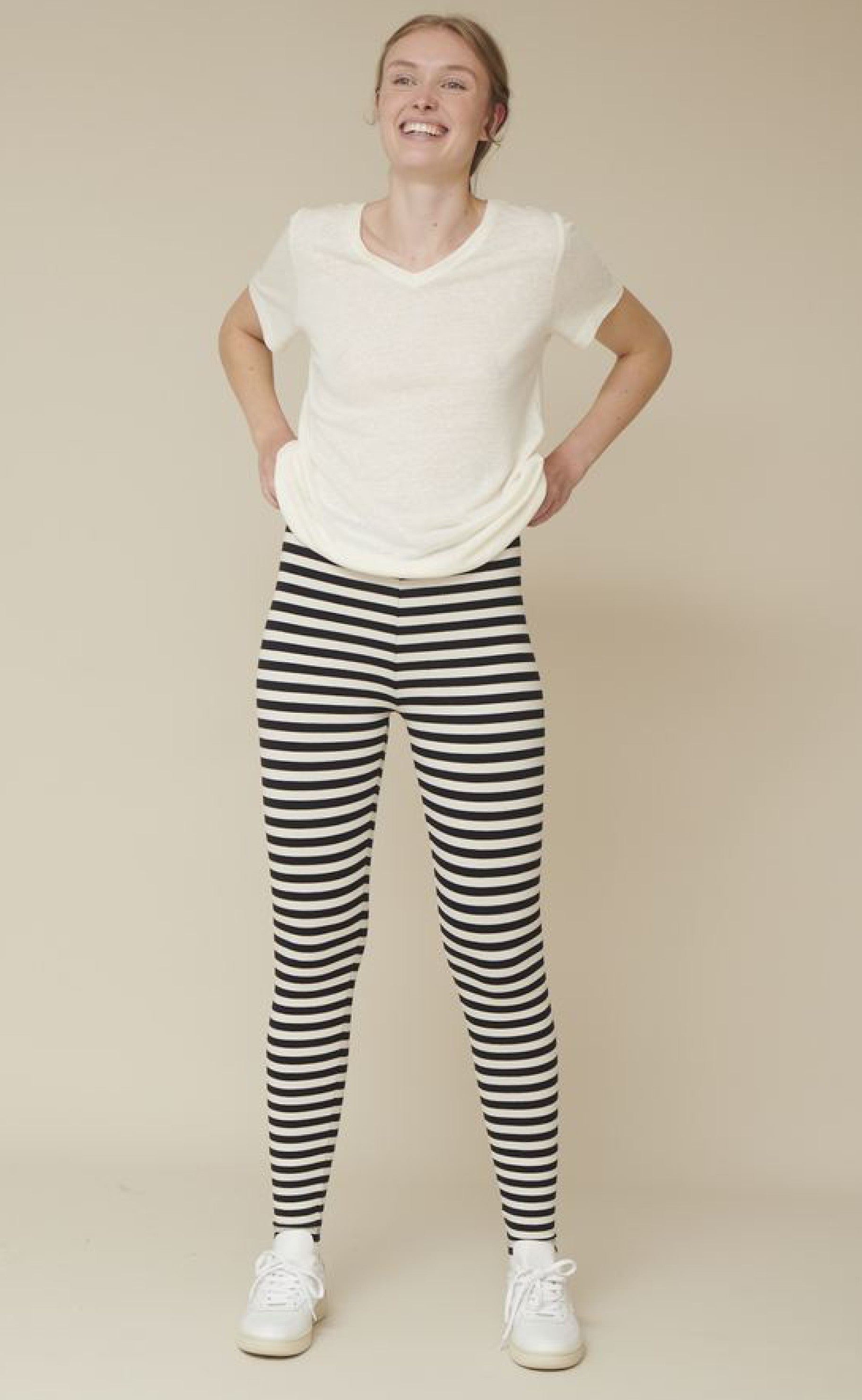 Basic Apparel Leggings - Elba - Black / Off White