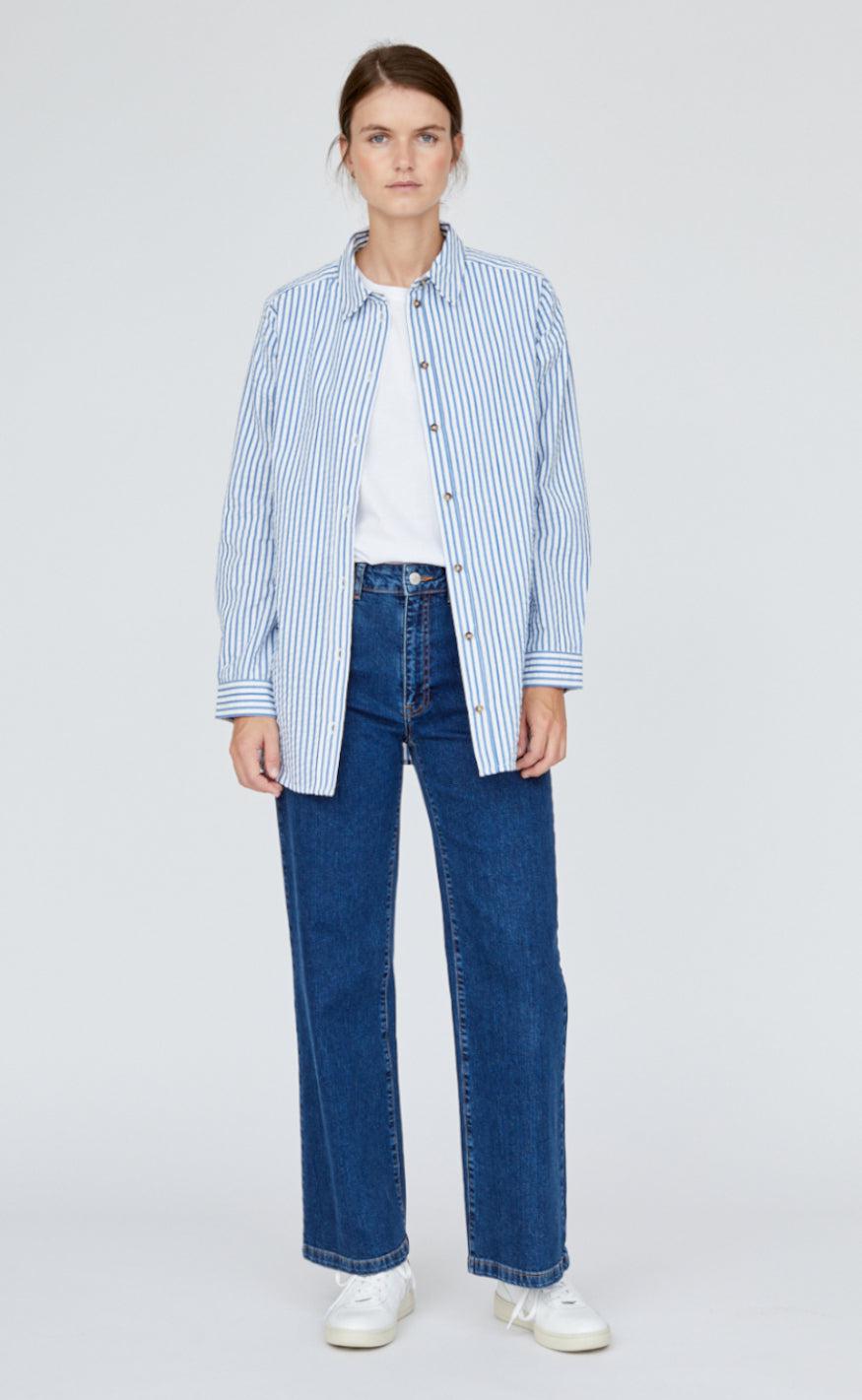 Basic Apparel Skjorte - Anisse - Limoges/Bright White