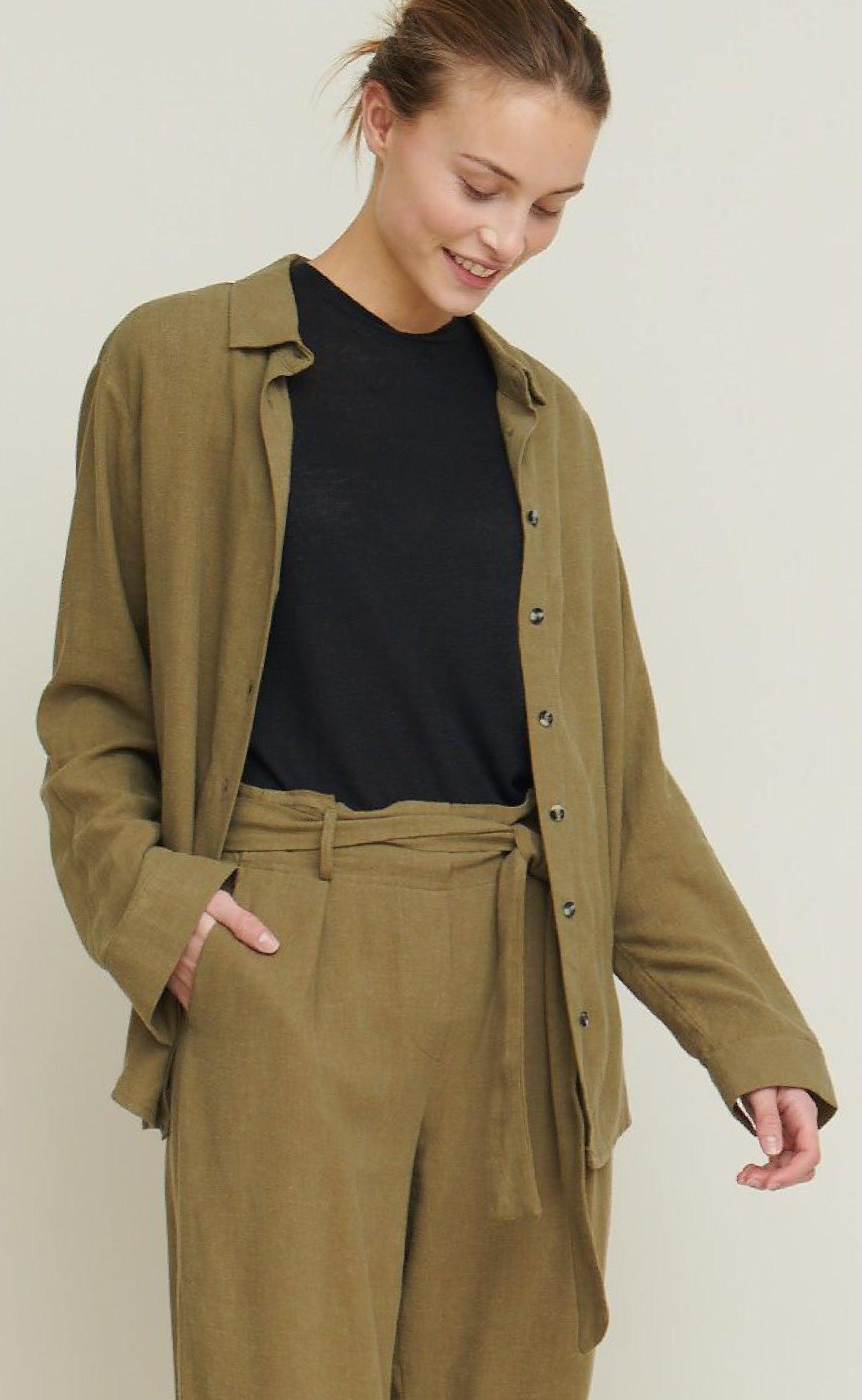 Basic Apparel Skjorte - Trine - Capers Green