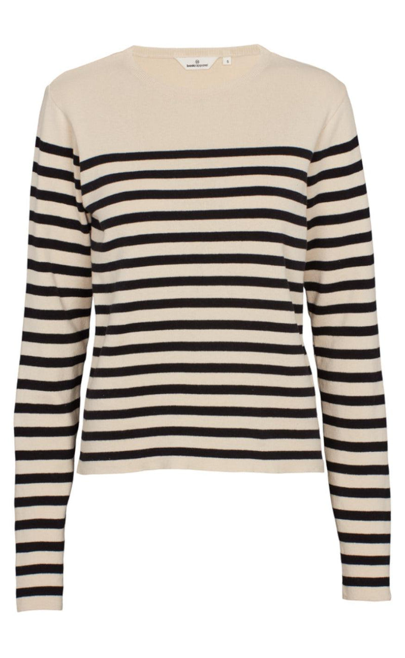 Basic Apparel Sweater - Sailor Stripe - Birch / Black
