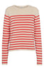 Basic Apparel Sweater - Sailor Stripe - Birch / Cayenne