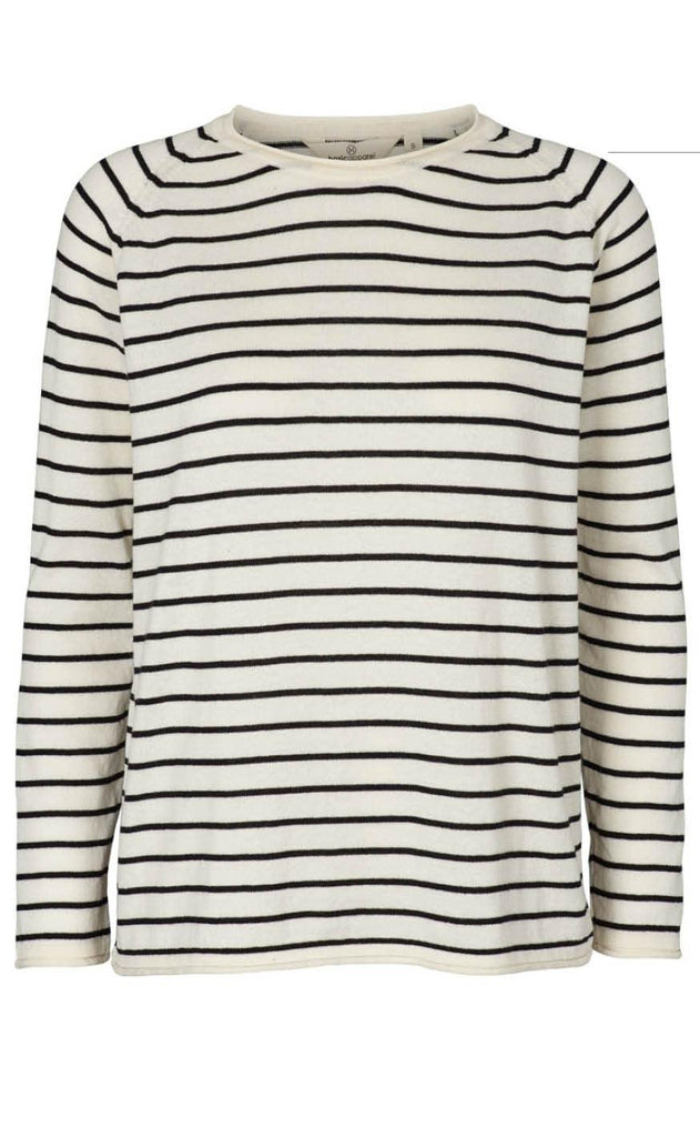 Basic Apparel Sweater - Soya Stripe - Whisper White / Black
