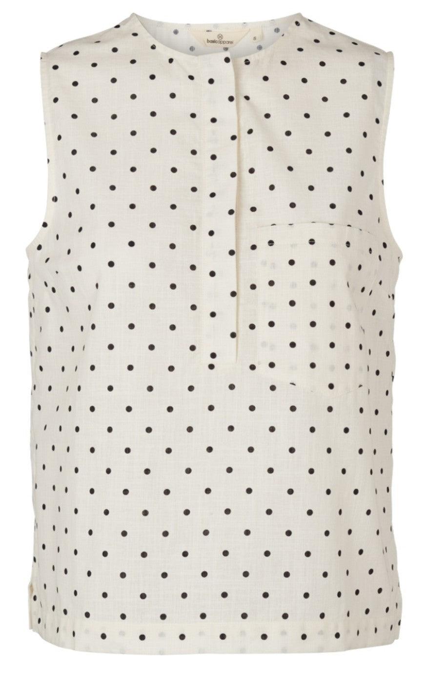 Basic Apparel Top - Vicki Dot - Off White/Black