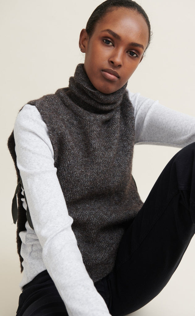 Basic Apparel Vest - Filippa - Dark Grey Melange