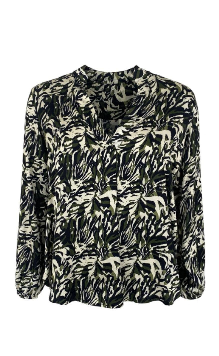 Black Colour Blouse - Vibella - Army Animal