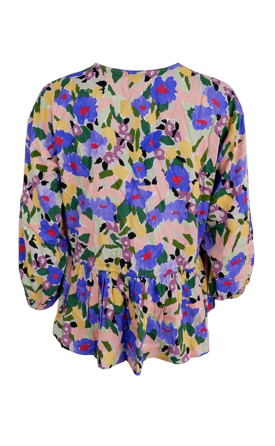 Black Colour Bluse - Blossom - Blue Mix