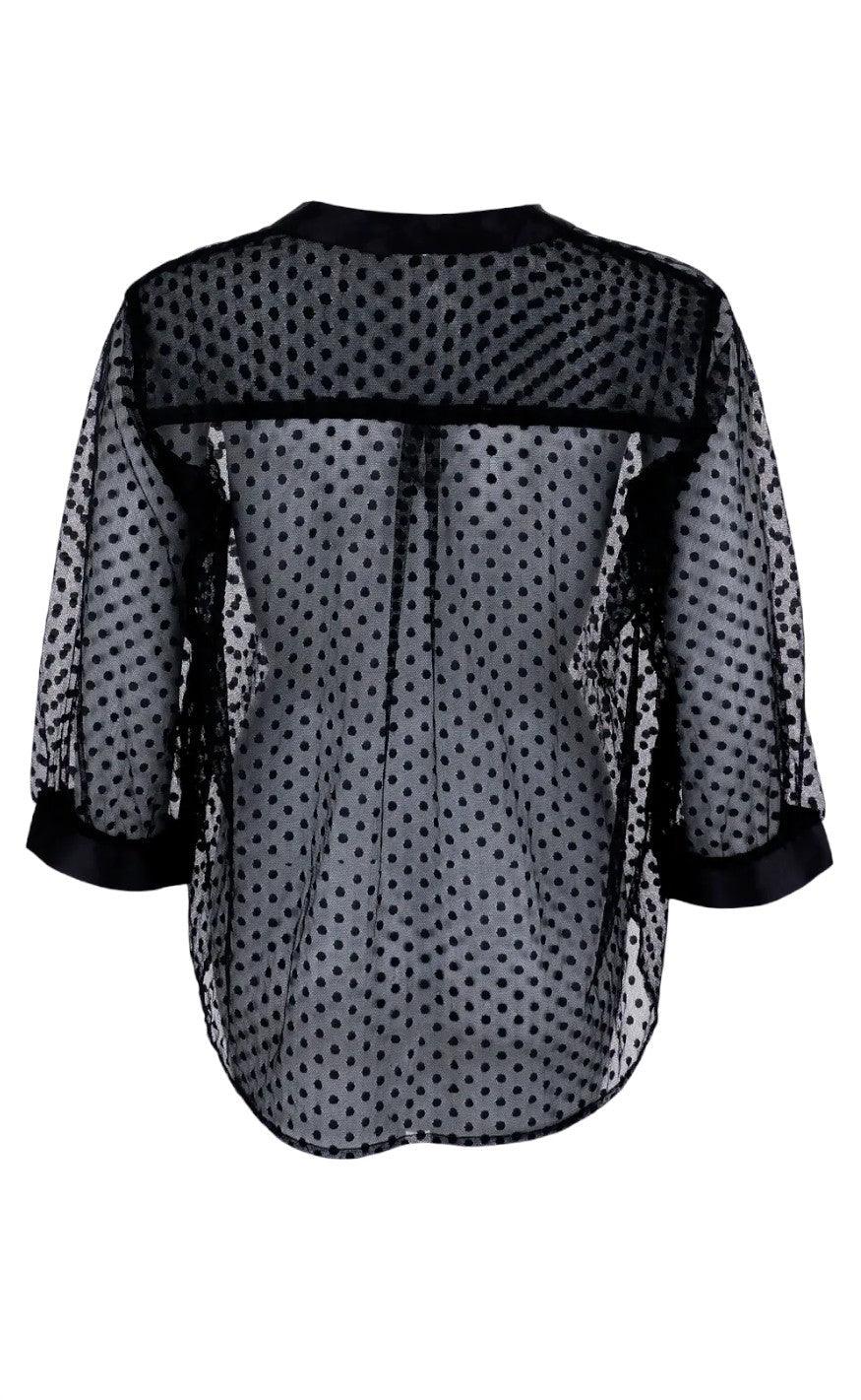 Black Colour Bluse - Dot - Black
