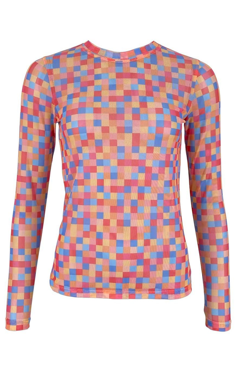 Black Colour Bluse - Florence - Orange Square