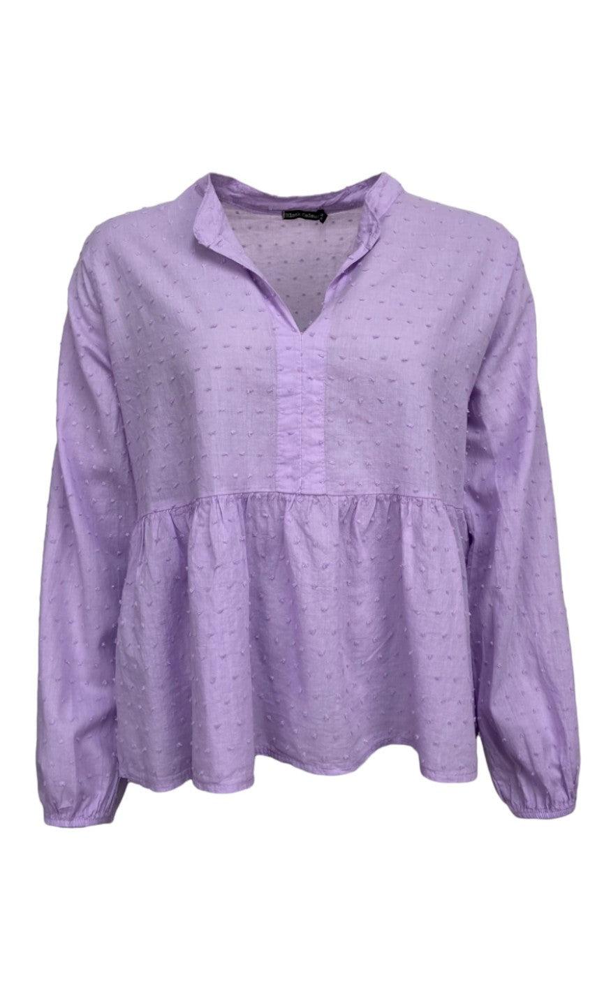 Black Colour Bluse - Frigg Cotton - Lavender
