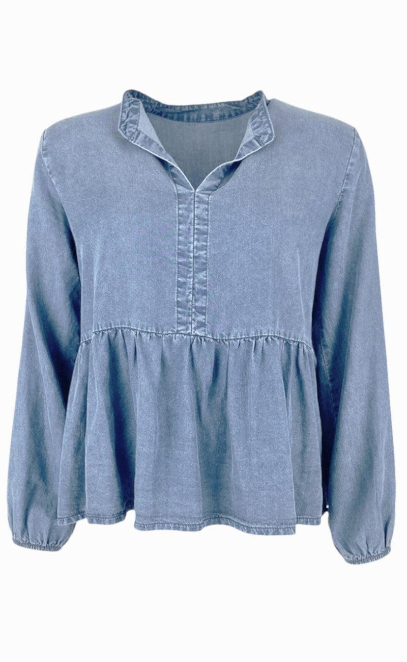 Black Colour Bluse - Frigg Denim - Denim Blue