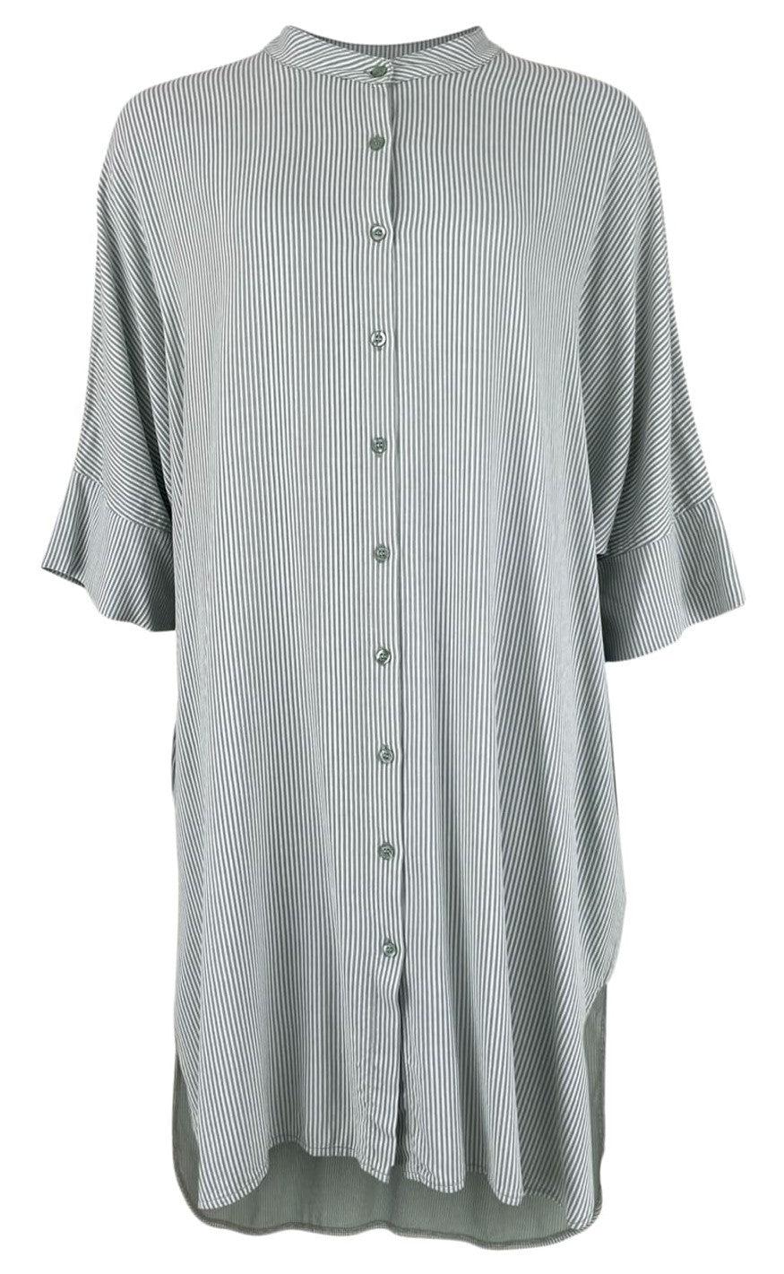 Black Colour Bluse - Isolde Oversized - Olive Striped