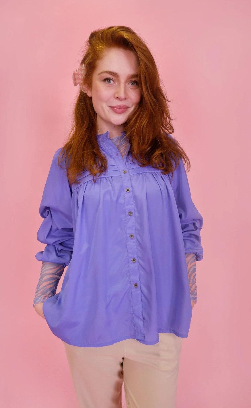 Black Colour Bluse - Luna Bao - Electric Blue