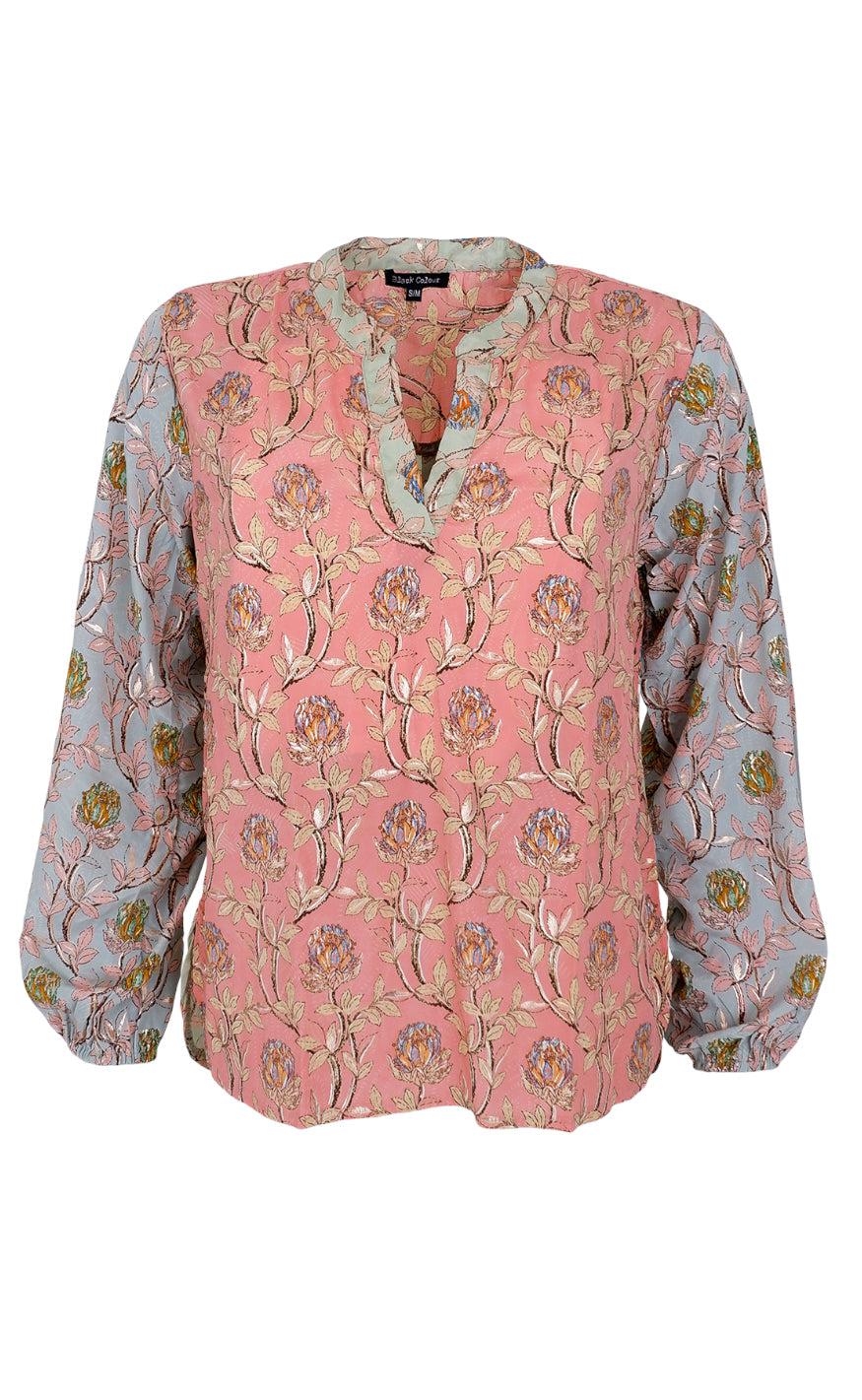 Black Colour Bluse - Luna Kaftan - Pastel Delight