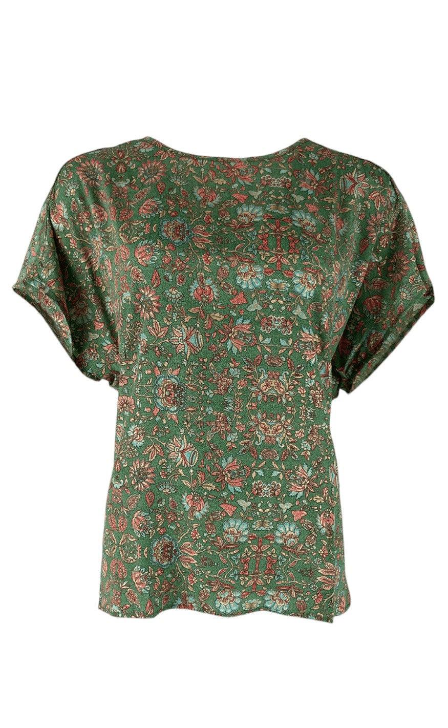 Black Colour Bluse - Luna S/S - Green Breeze