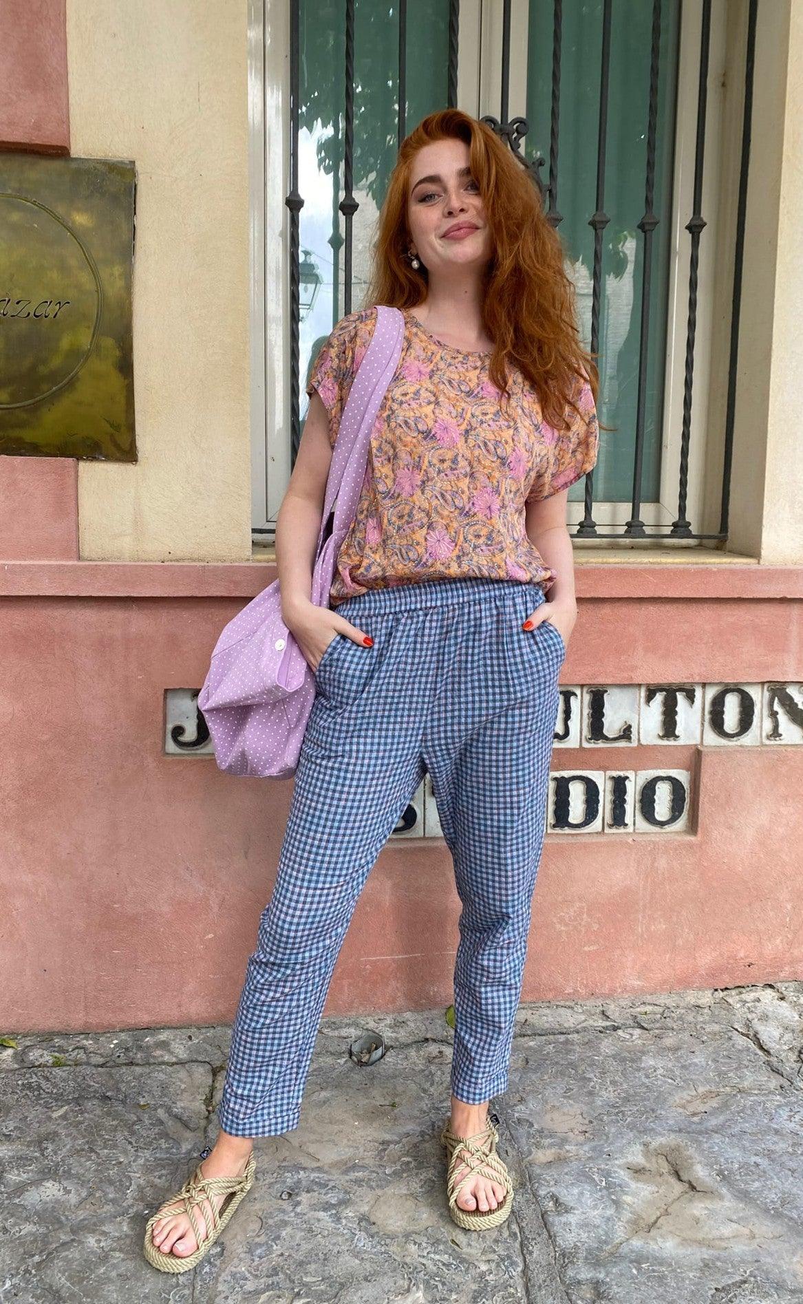 Black Colour Bluse - Luna s/s - Pastel Peach