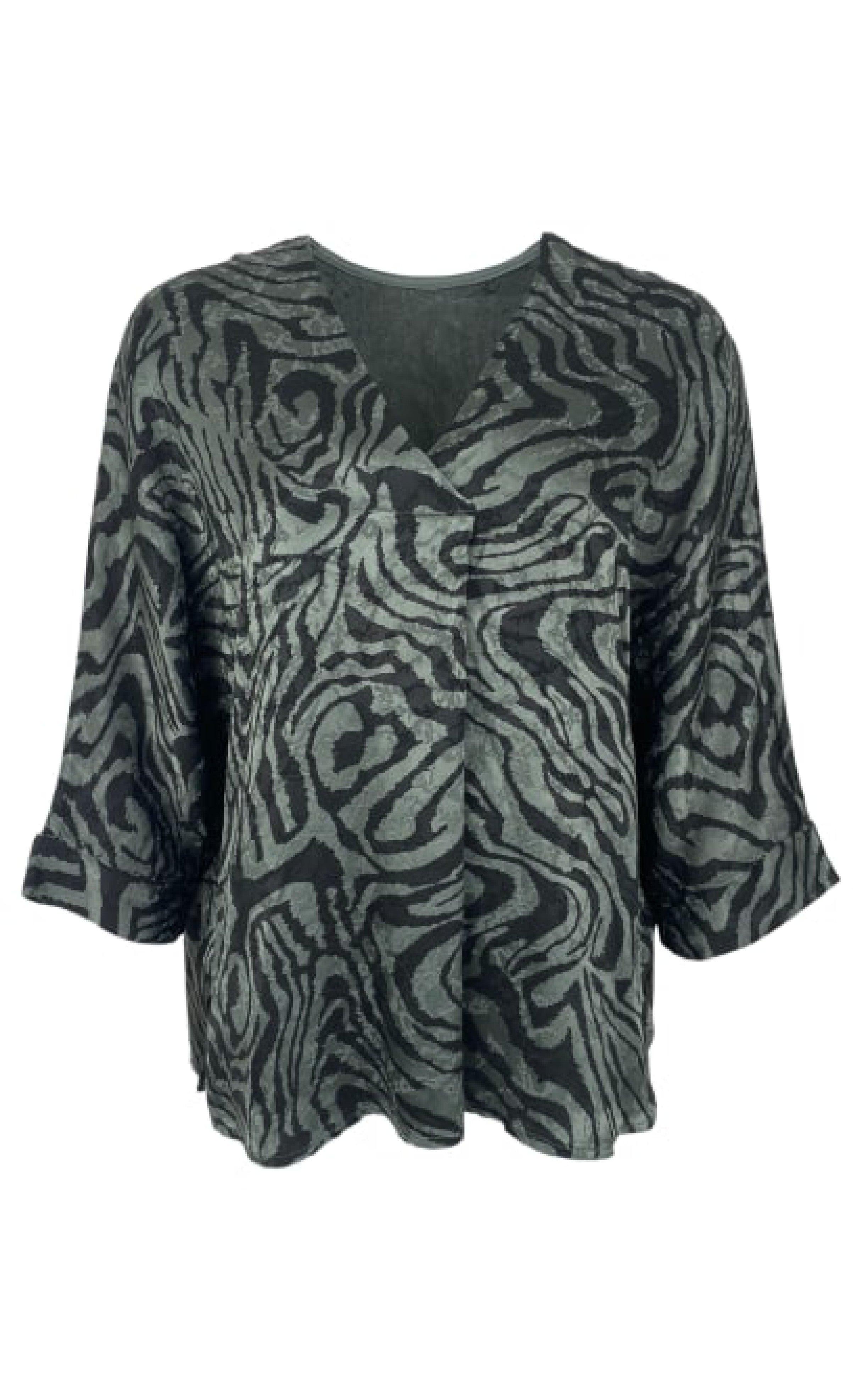 Black Colour Bluse - Tally Satin - Army