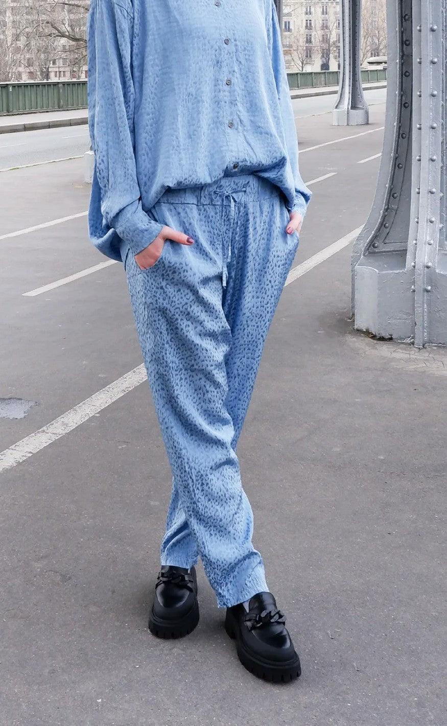 Black Colour Bukser - Leonora - Blue