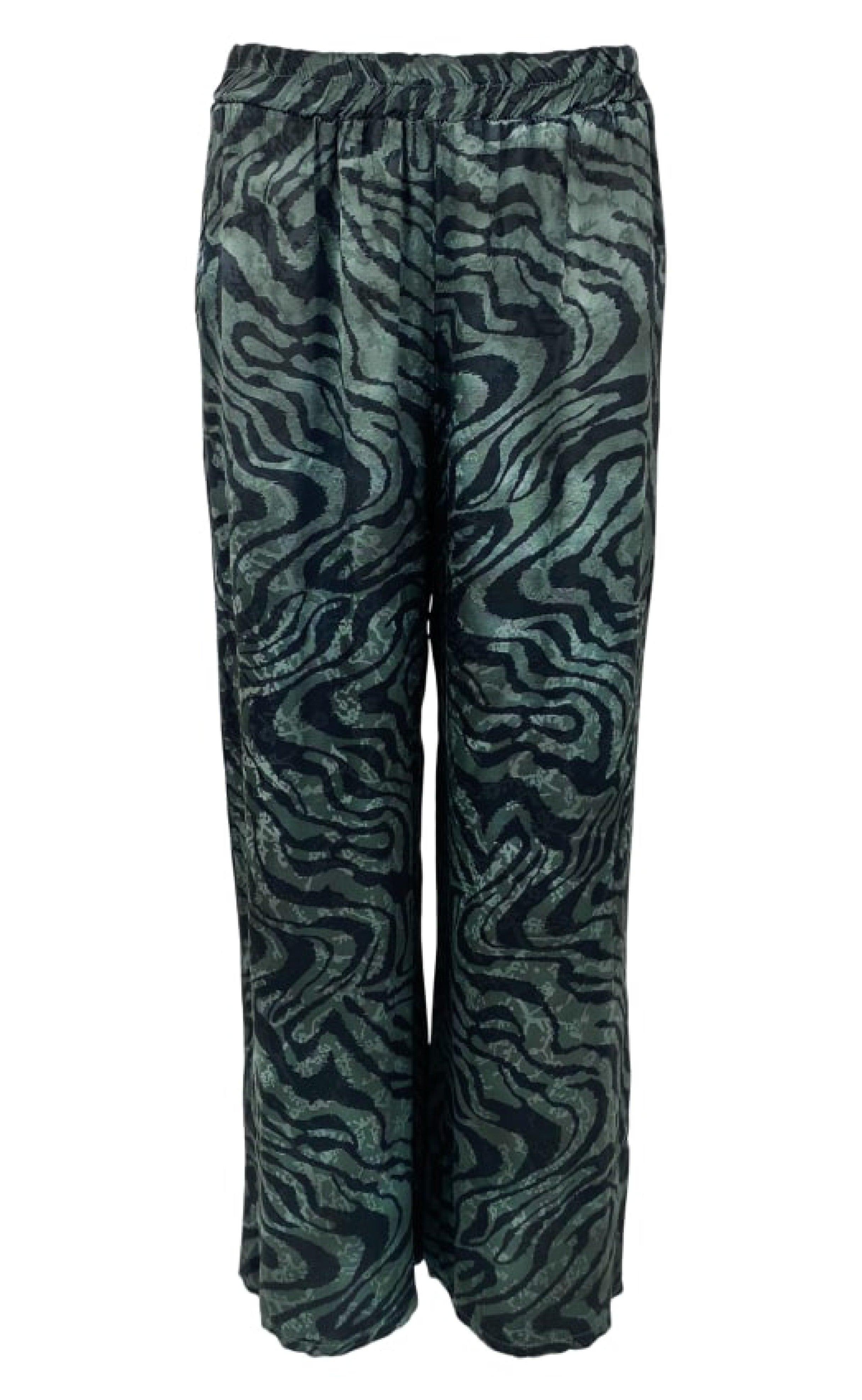 Black Colour Bukser - Tally Satin - Army