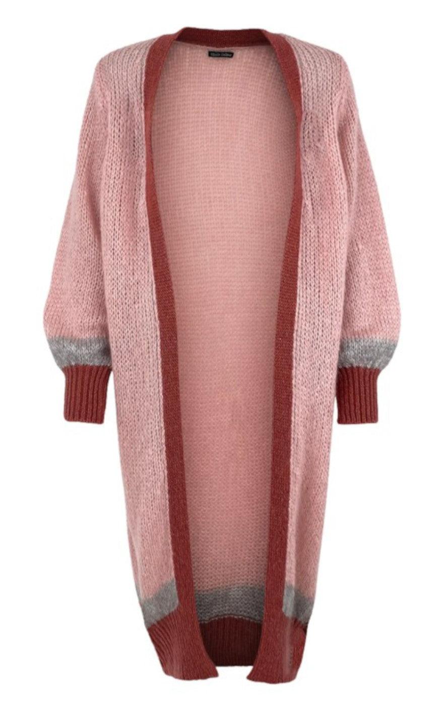Black Colour Cardigan - Devina - Lt. Rose