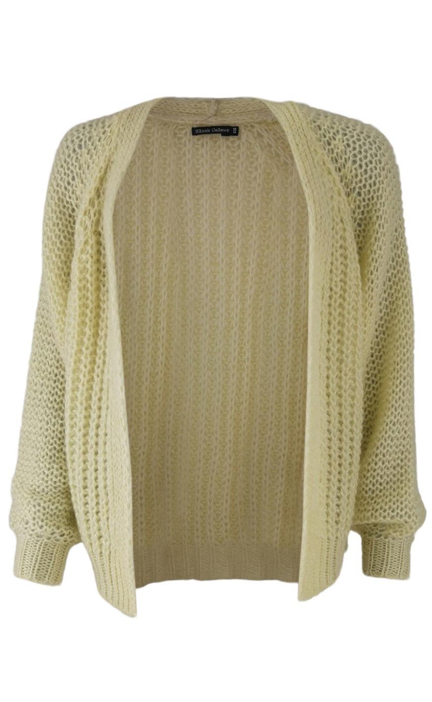 Black Colour Cardigan - Felicity Short - Light Yellow