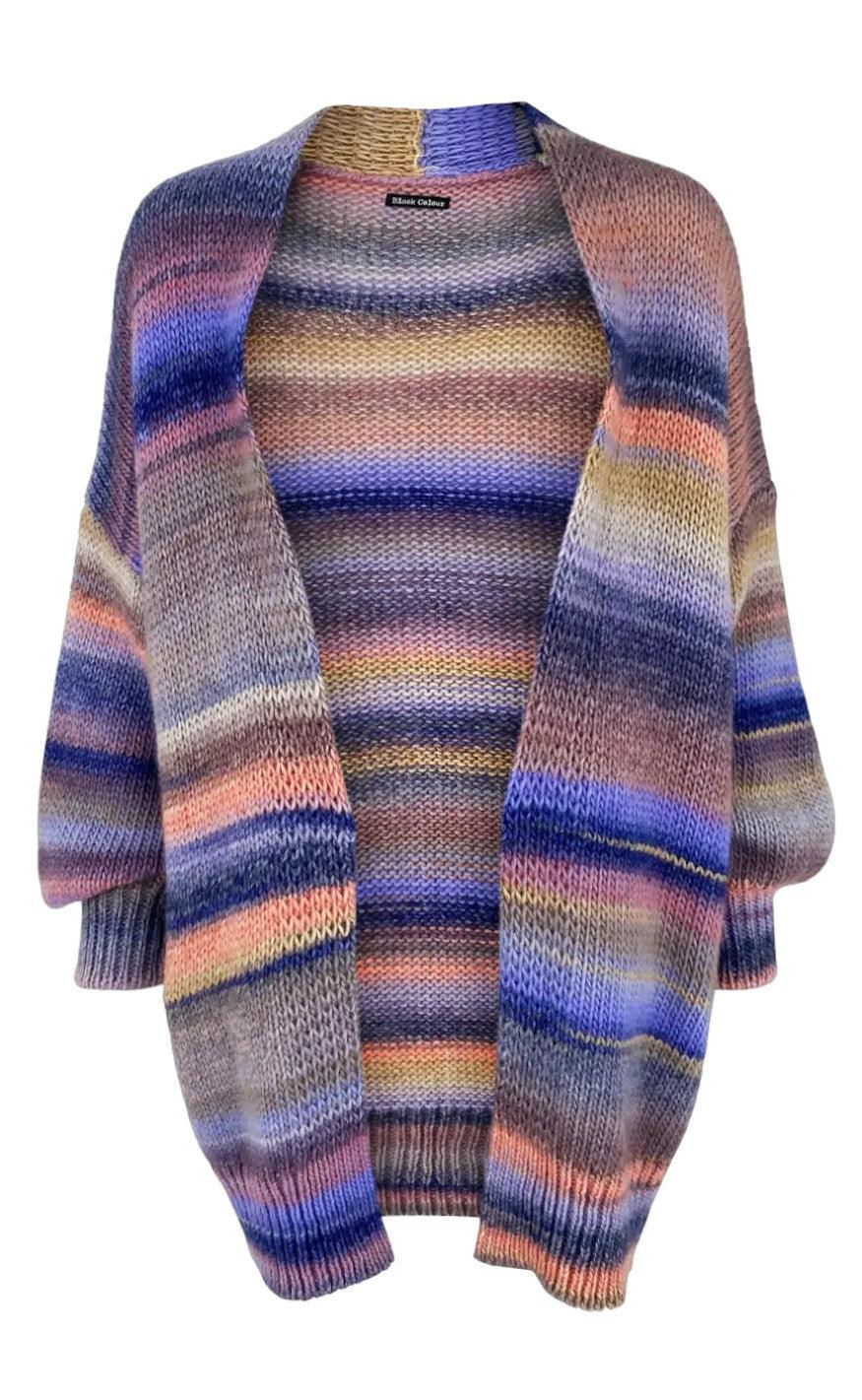 Black Colour Cardigan - Fiola - Multi Frappe