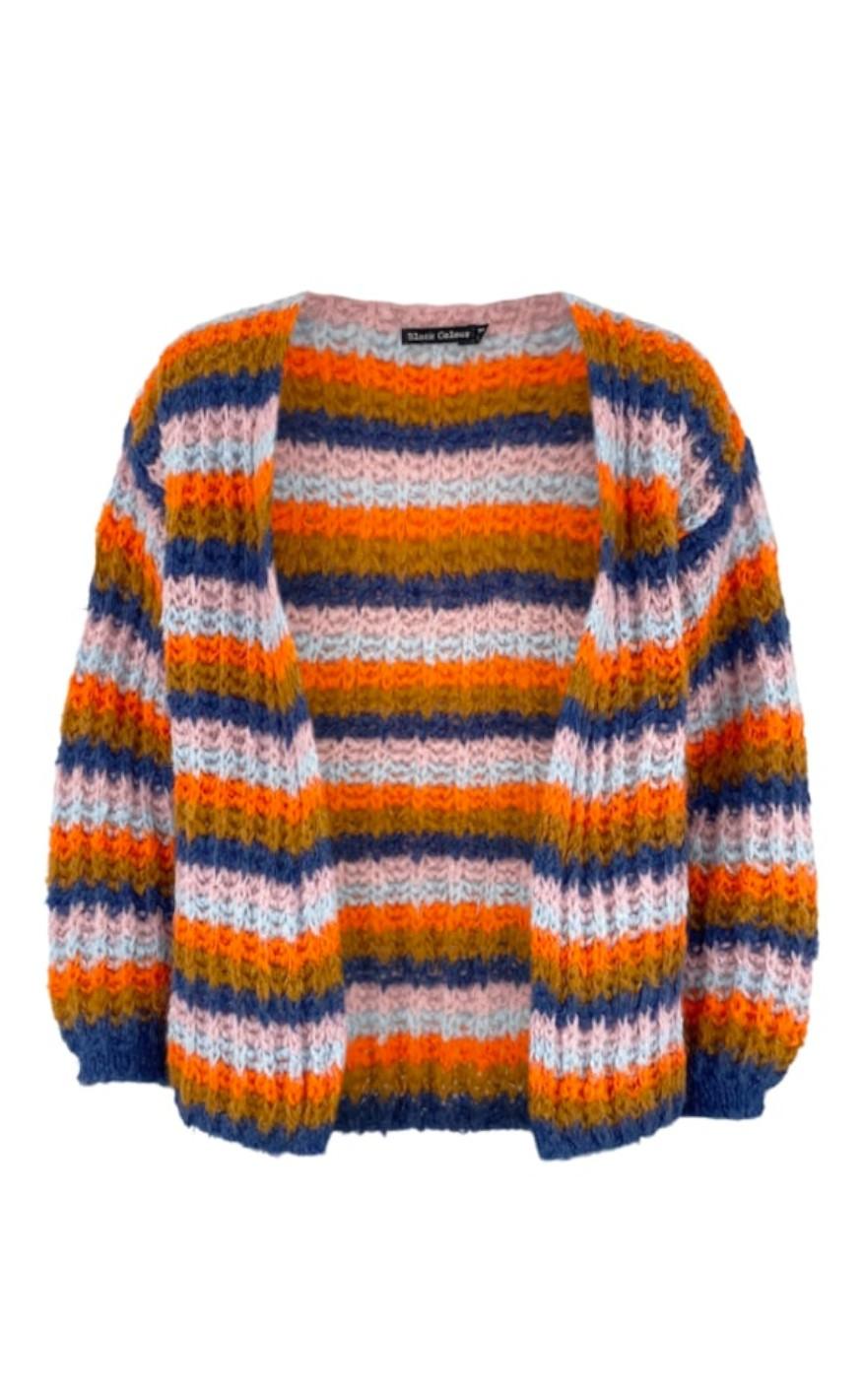 Black Colour Cardigan - Paco - Orange