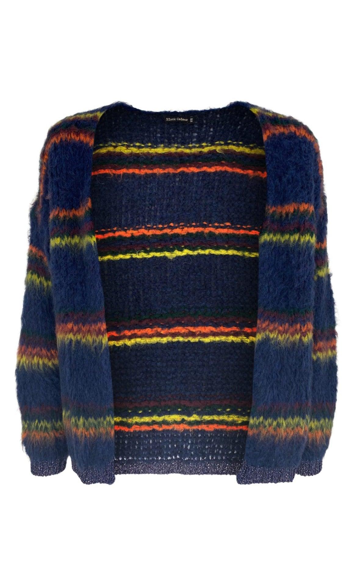 Black Colour Cardigan - Tailor Brushed - Navy
