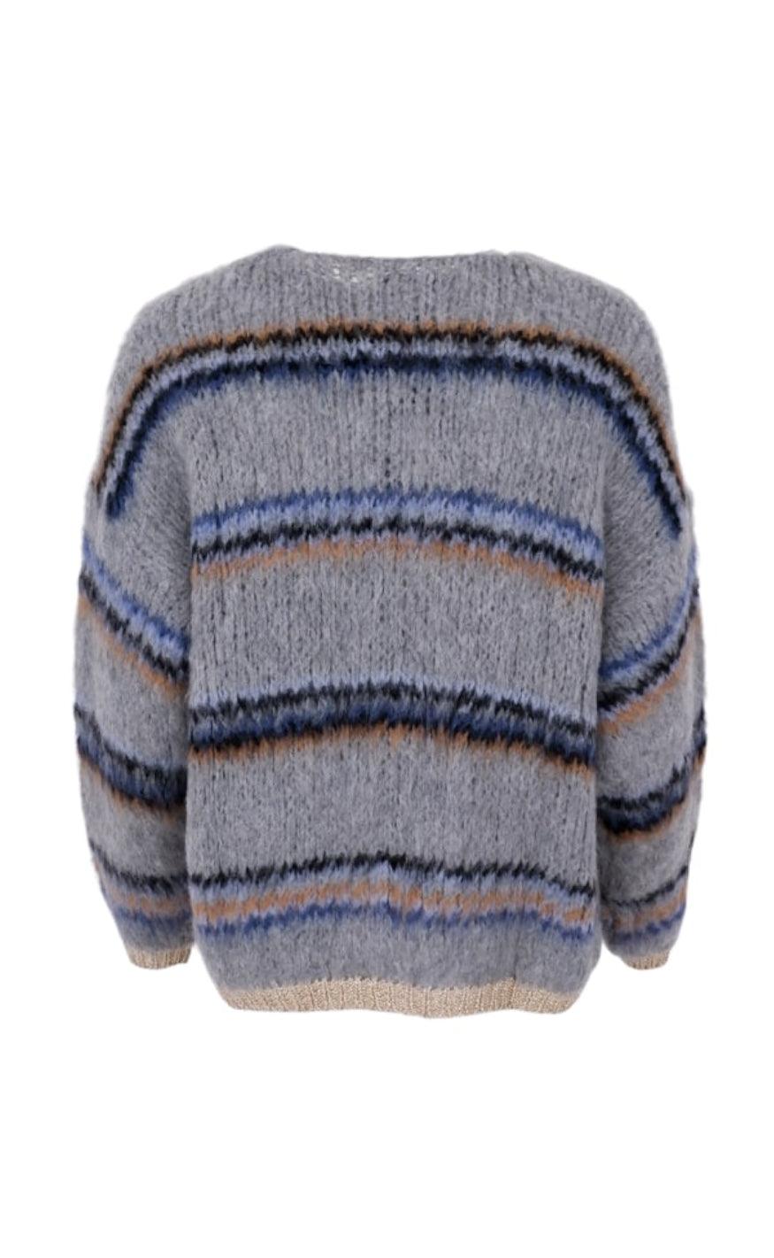 Black Colour Cardigan - Thea - Grey