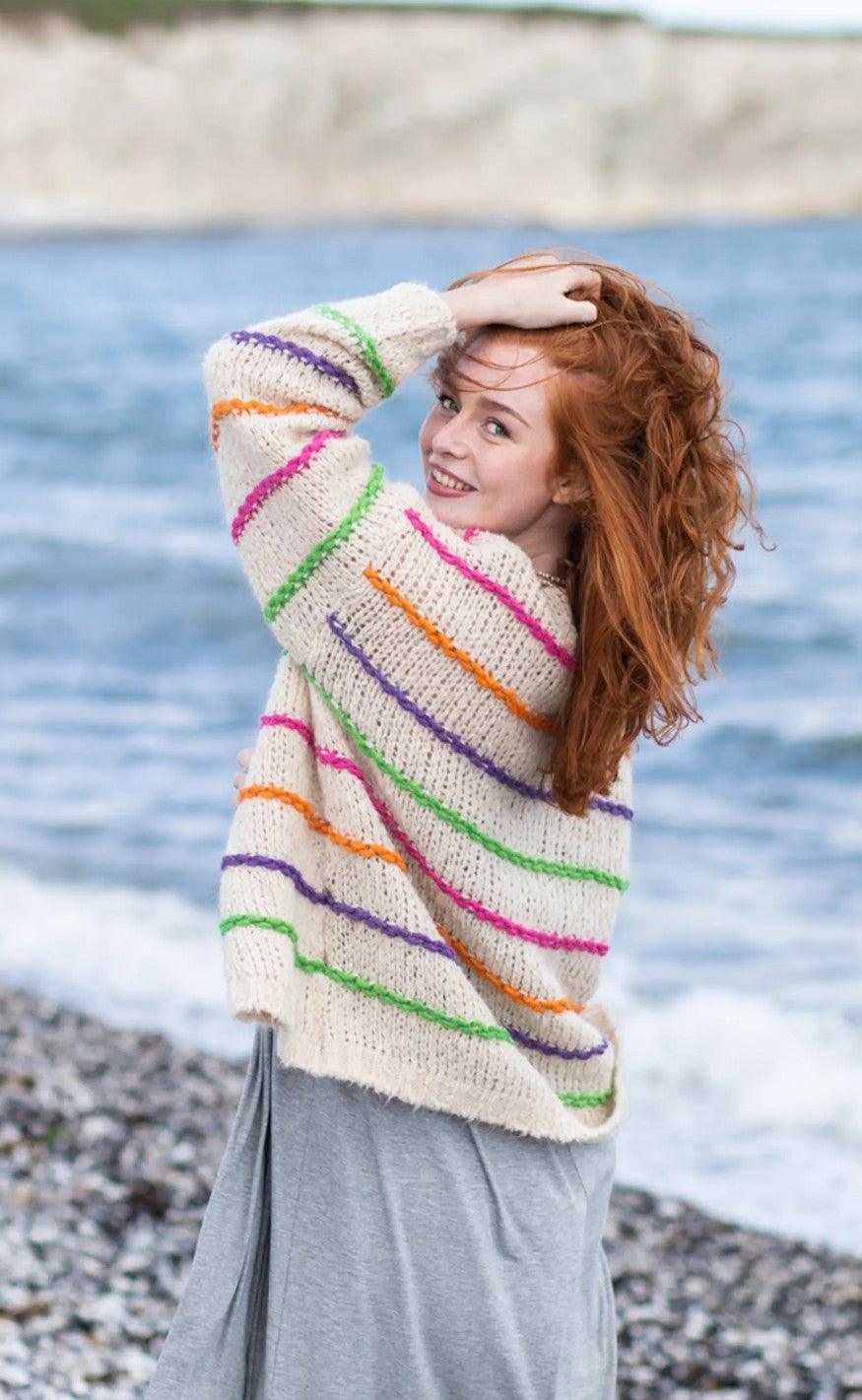 Black Colour Cardigan - Violet - Natural Colour