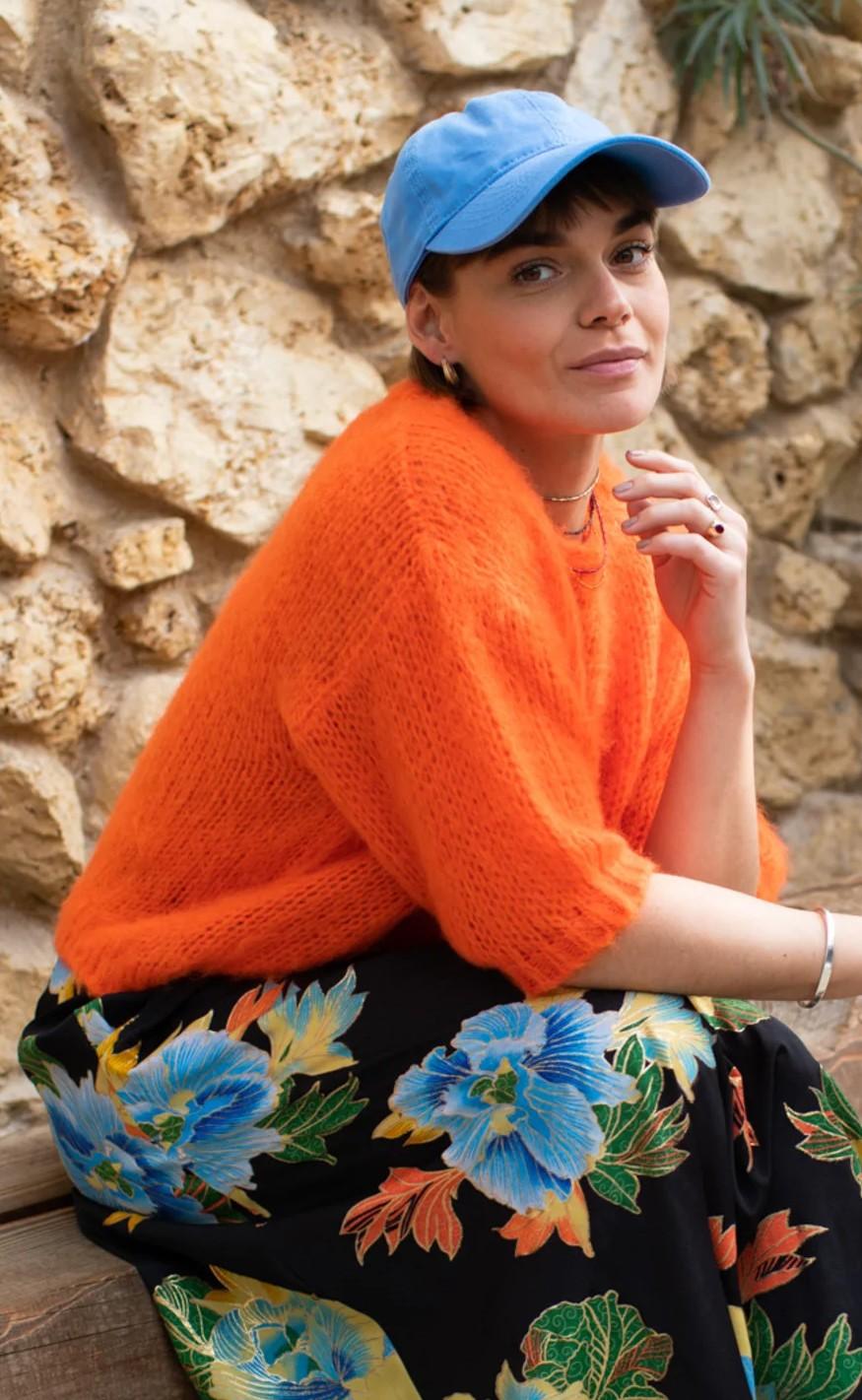 Black Colour Jumper - Casey - Orange