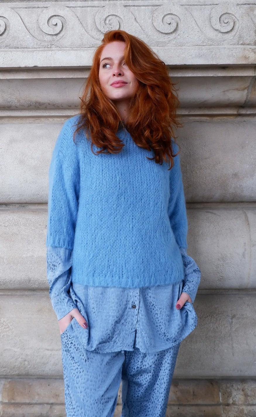 Black Colour Jumper - Casey - Sea Blue