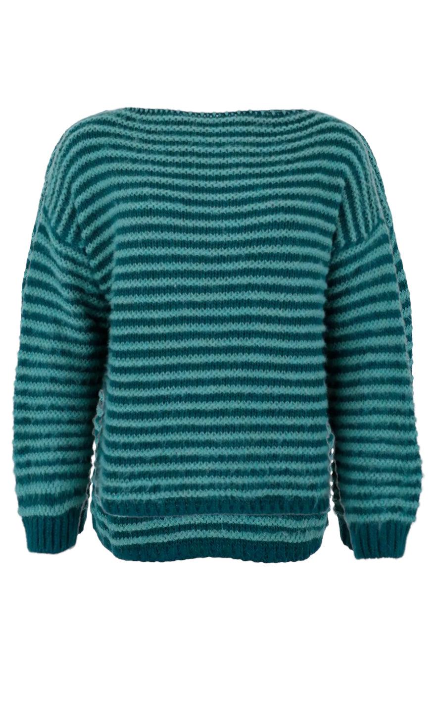 Black Colour Jumper - Nevada - Bottle/Dust Green