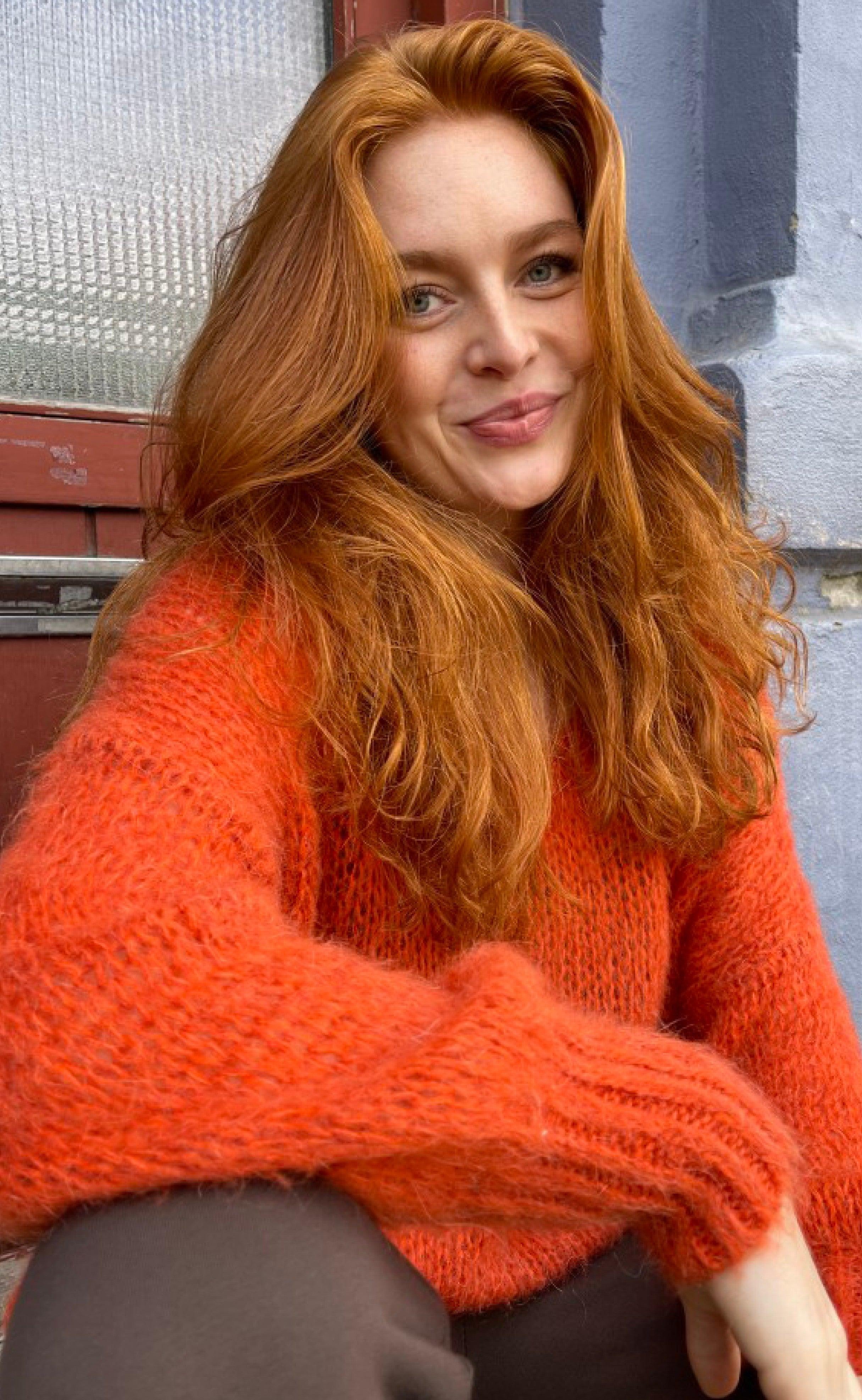 Black Colour Jumper - Simona - Orange