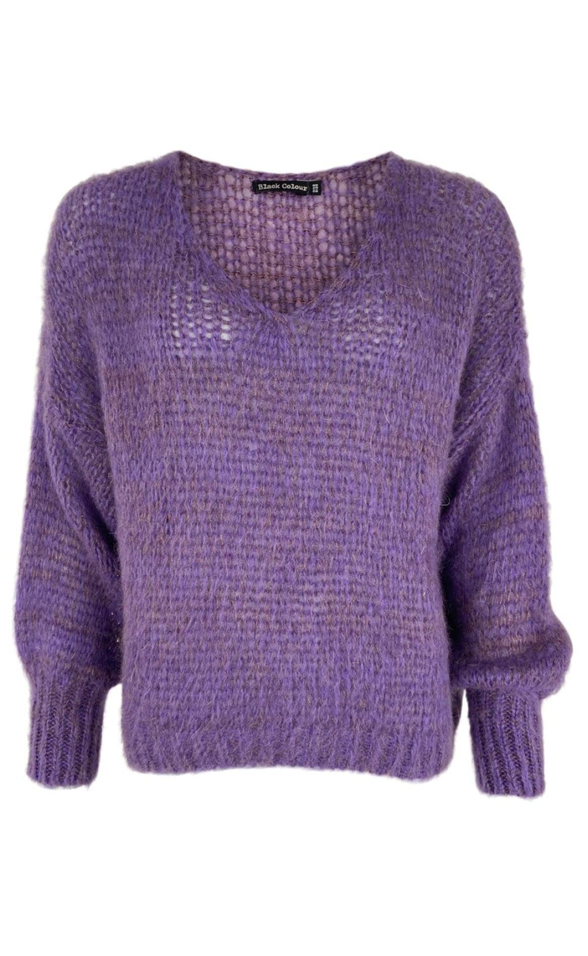 Black Colour Jumper - Simona - Purple