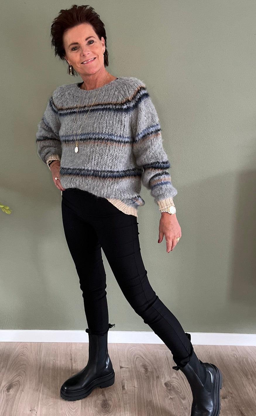 Black Colour Jumper - Thea - Grey
