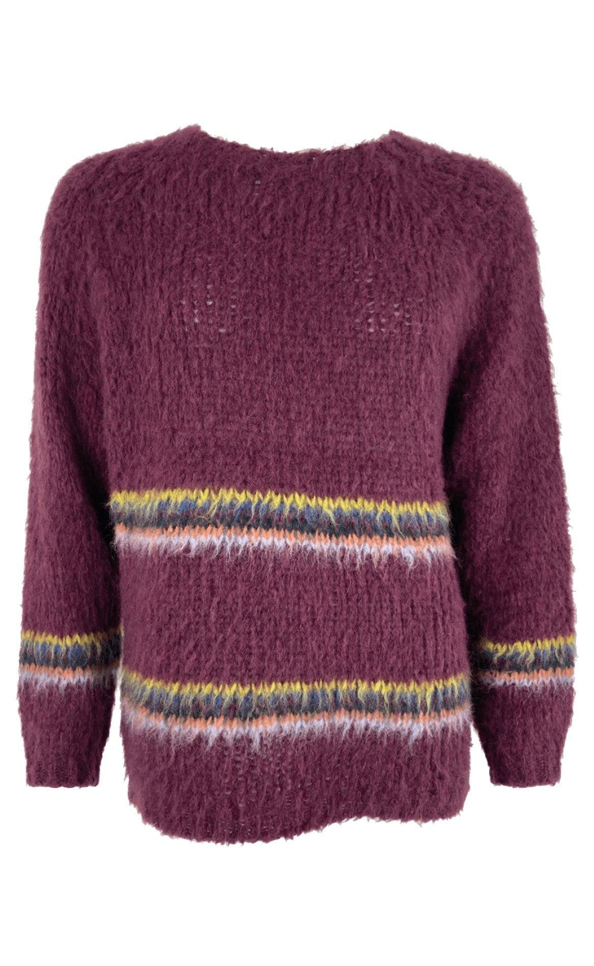Black Colour Jumper - Tonya - Wine