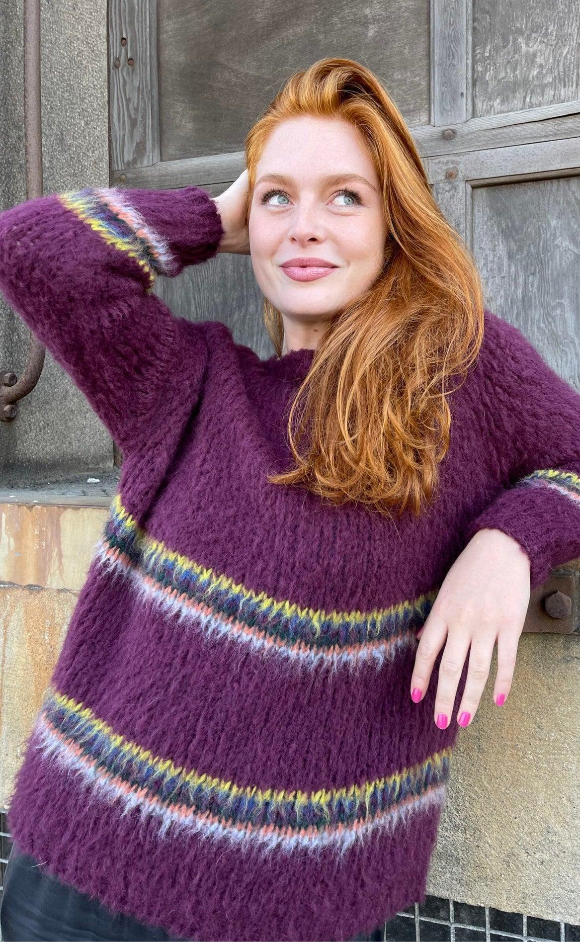 Black Colour Jumper - Tonya - Wine