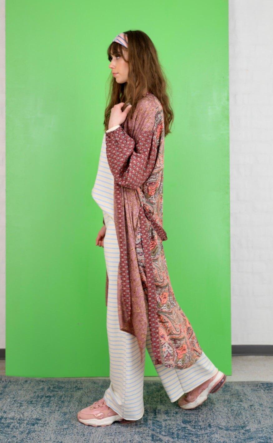 Black Colour Kimono - Luna Multi - Poetry Rose