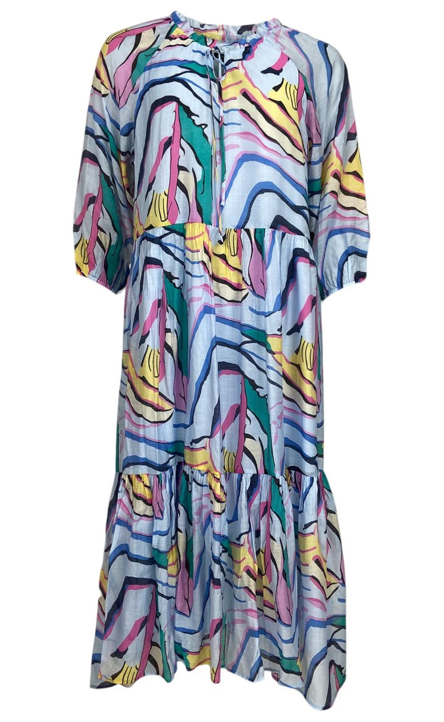 Black Colour Kjole - Abella Graphic Boho - Blue Graphic
