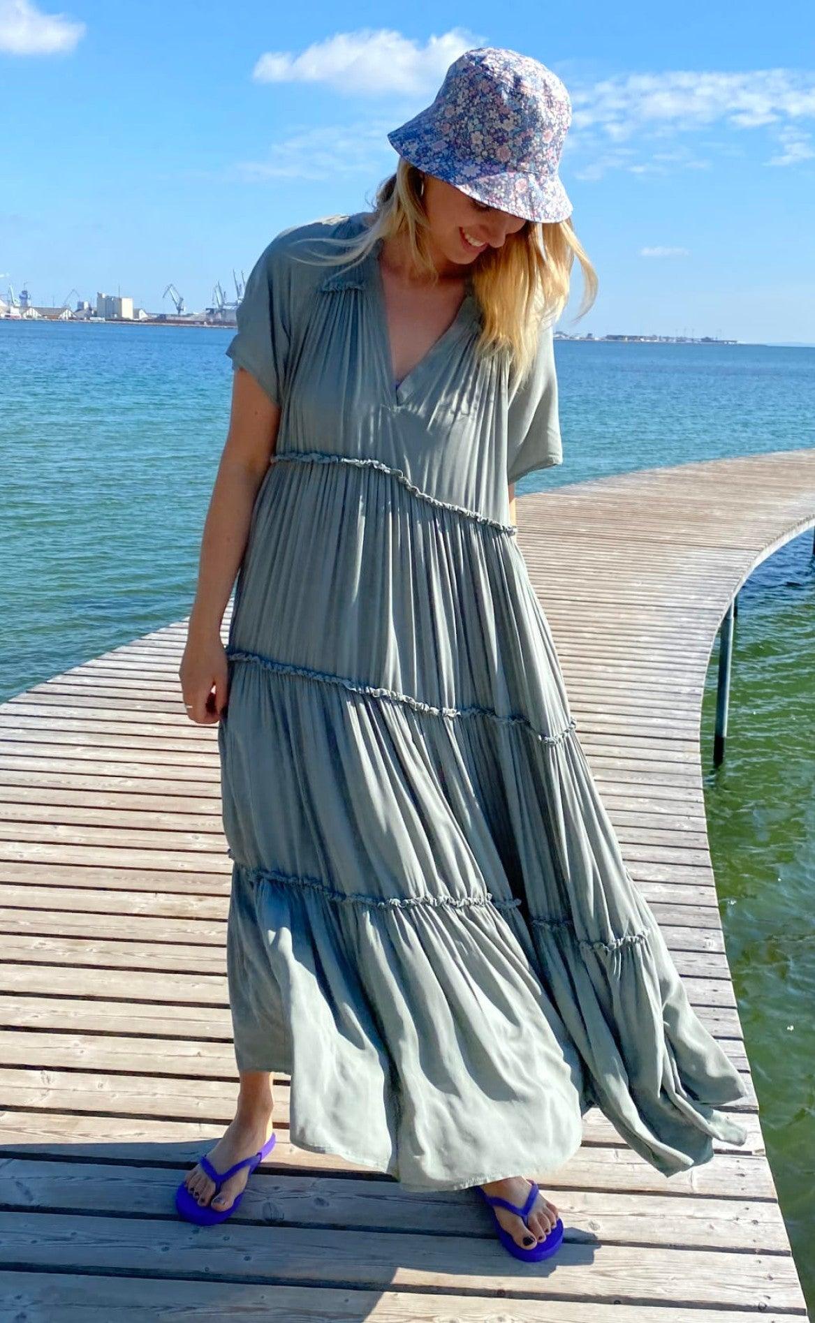 Black Colour Kjole - Ada Maxi Boho - Olive
