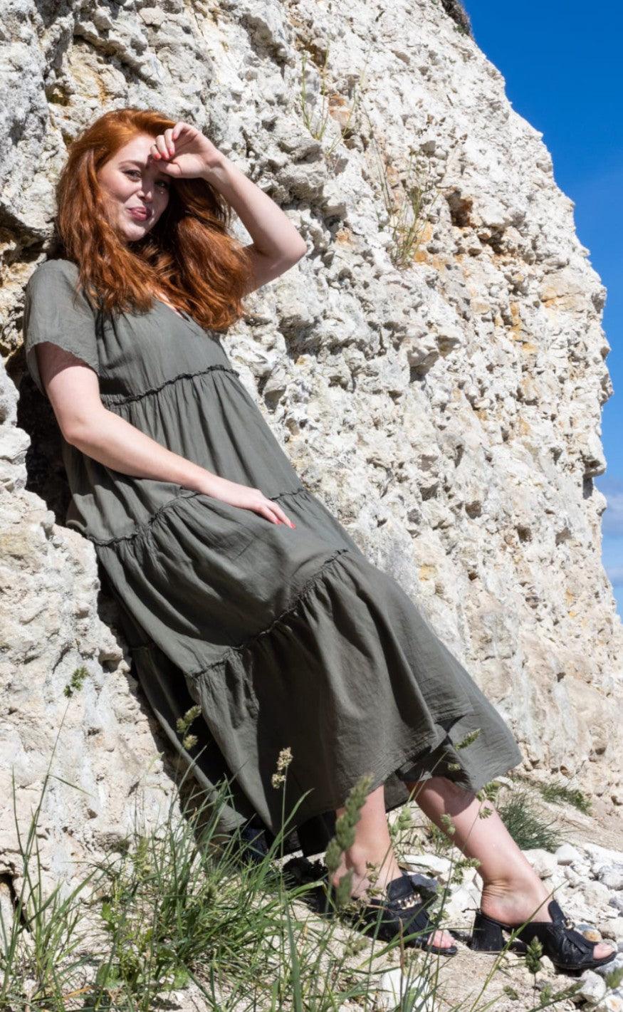 Black Colour Kjole - Adelaine - Army