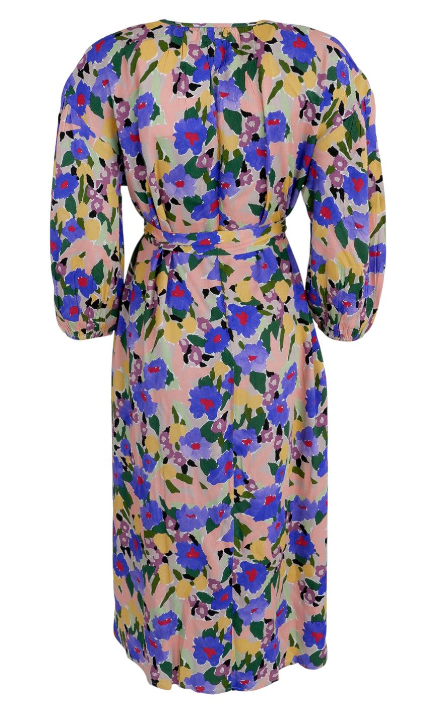 Black Colour Kjole - Blossom - Blue Mix