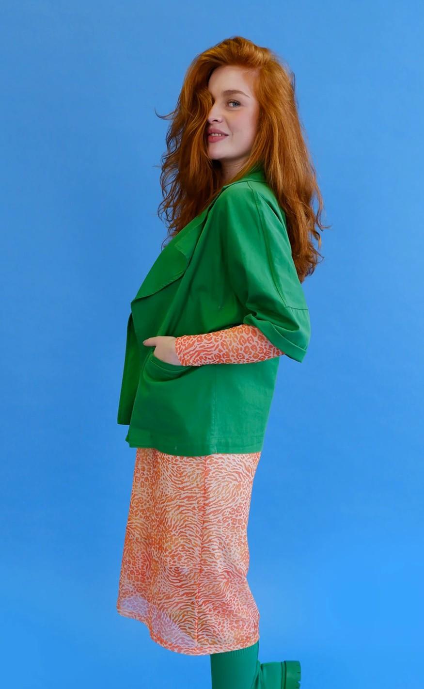 Black Colour Kjole - Florence Mesh - Apricot Leo