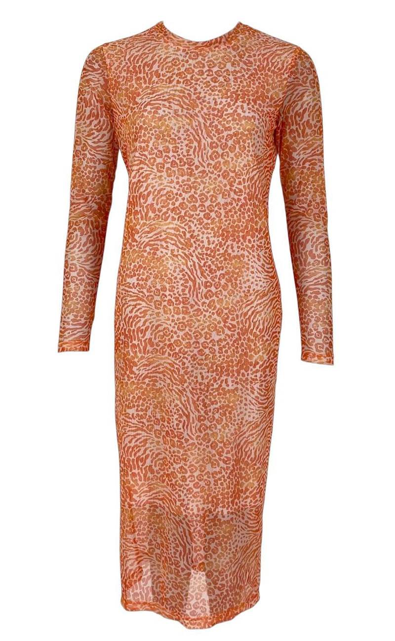 Black Colour Kjole - Florence Mesh - Apricot Leo