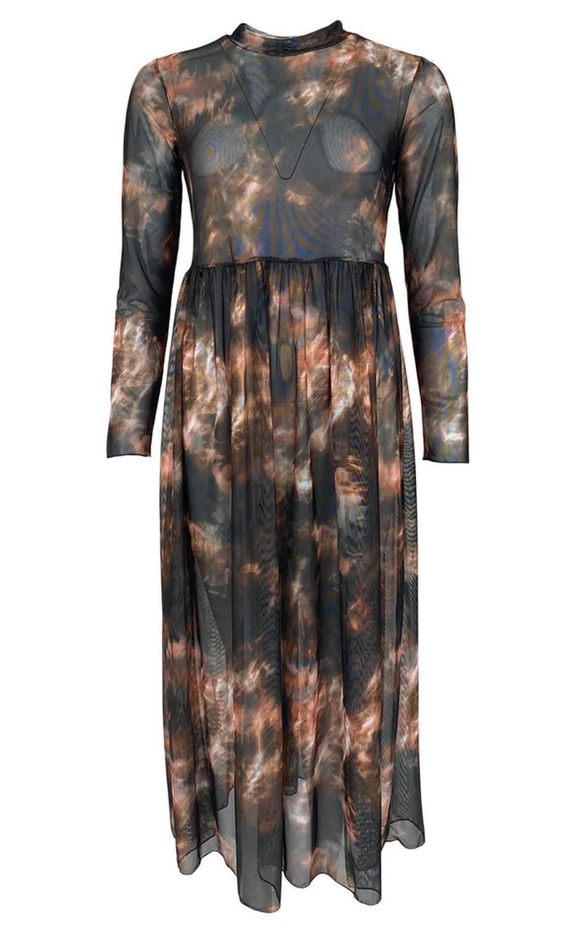 Black Colour Kjole - Goldie Tulle - Coffee Batik