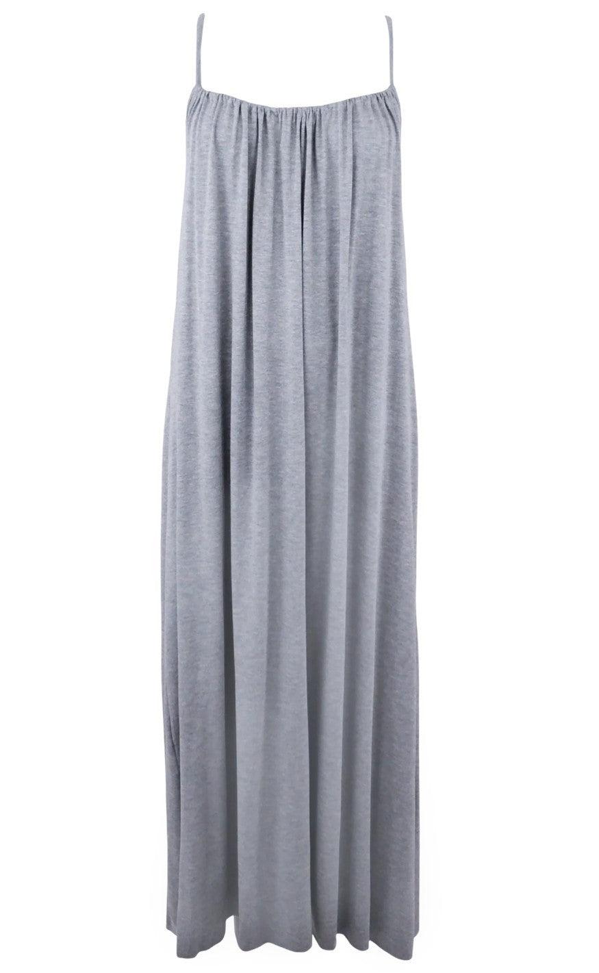 Black Colour Kjole - Jennifer Long Strap - Grey Melange