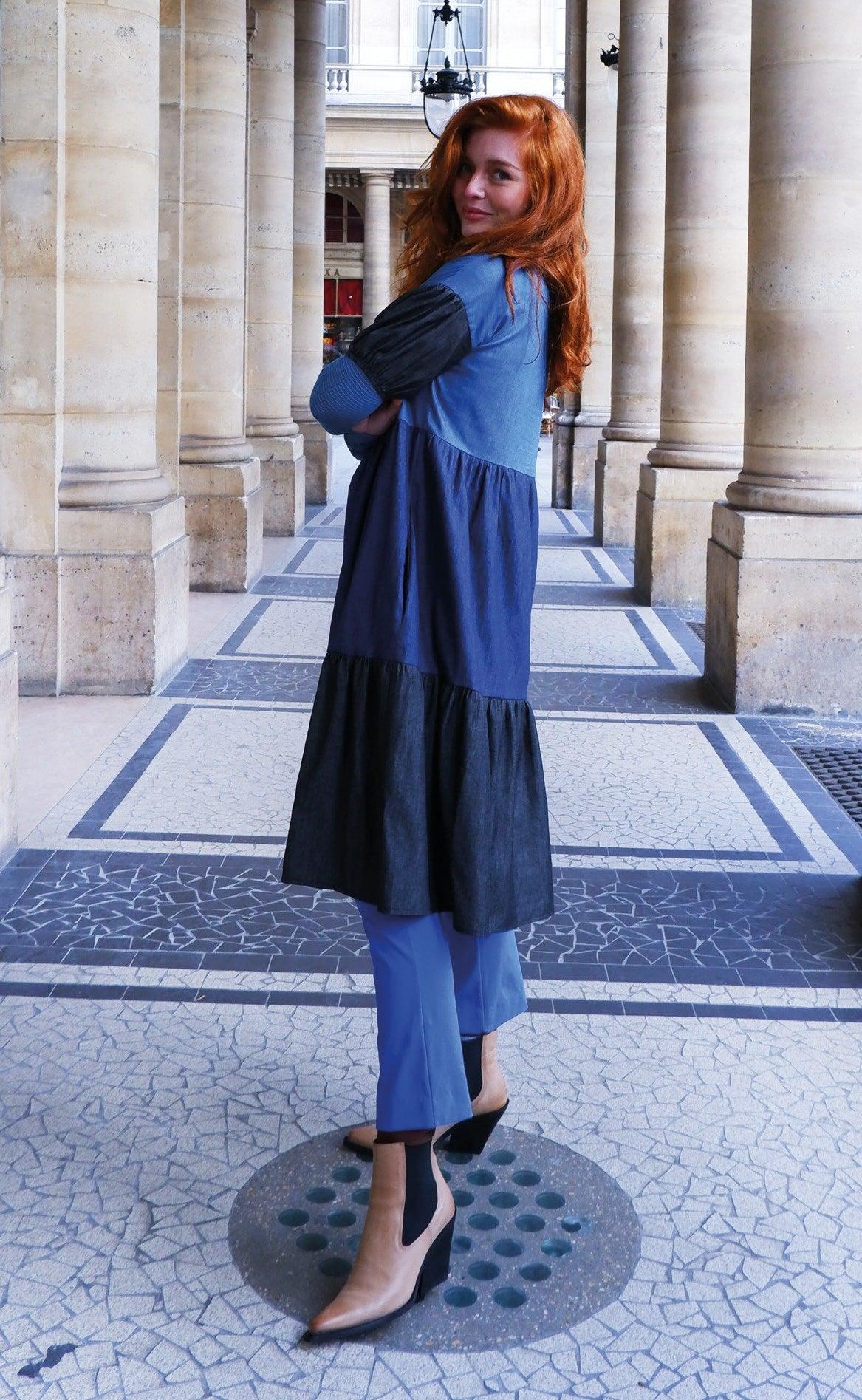 Black Colour Kjole - Kenza - Demin Blue