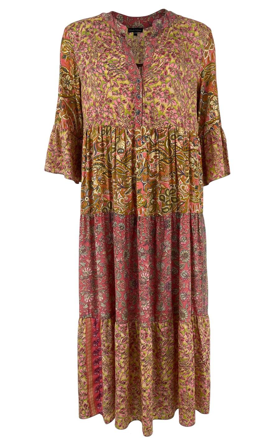 Black Colour Kjole - Luna Boho Long - Coral Mix