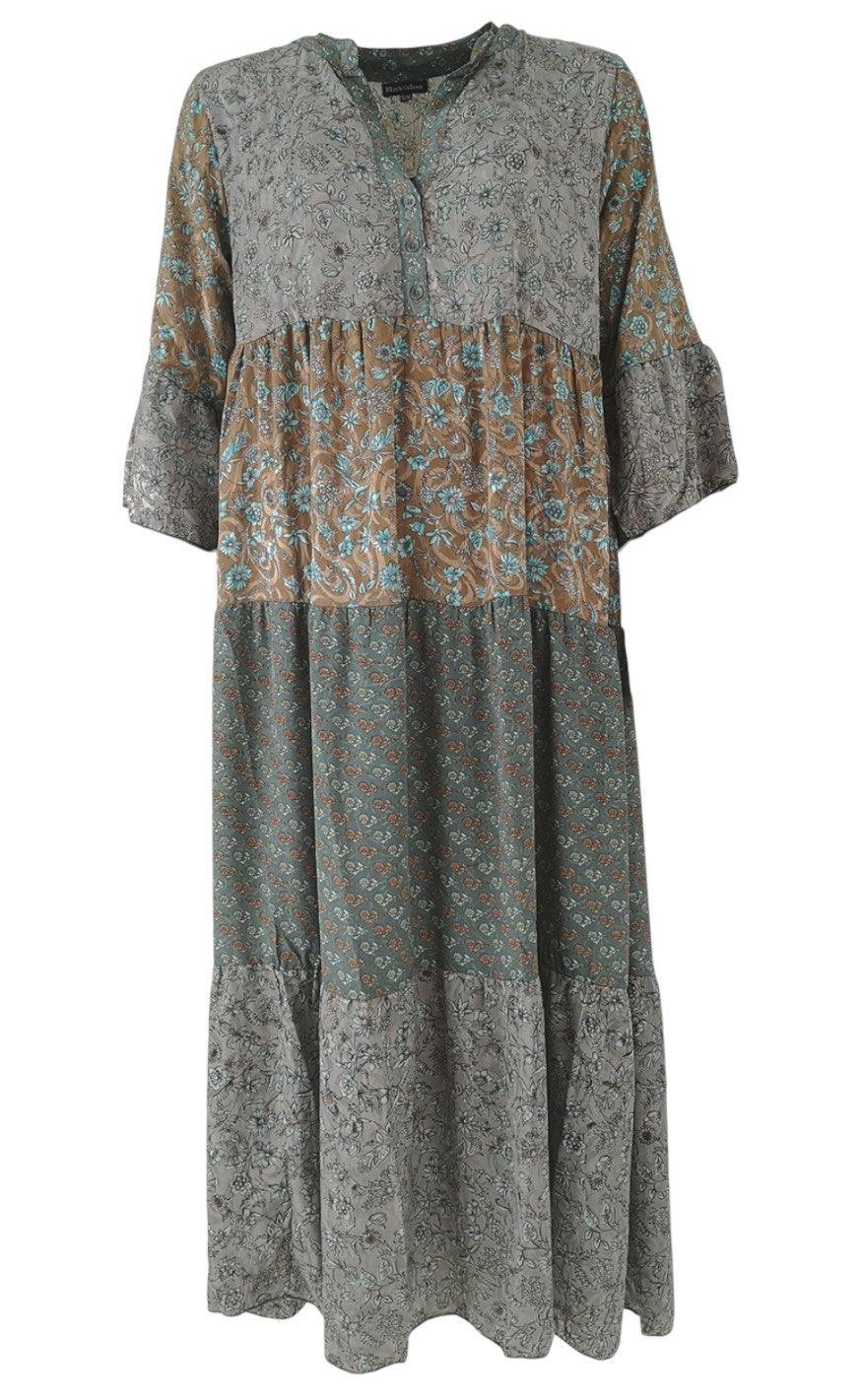 Black Colour Kjole - Luna Boho Long - Mint Mix